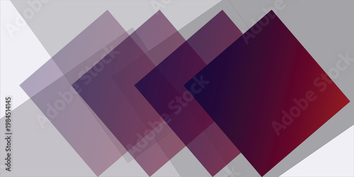 Modern abstract composition featuring tilted maroon squares with flowing color transitions.