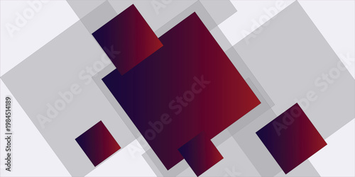 Modern abstract composition featuring tilted maroon squares with flowing color transitions.