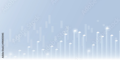 Blue and white gradient business background with modern and futuristic vertical bar elements. Chart design with indicator style for market analysis.