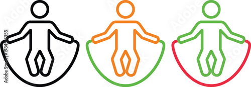 Visual representation of human figure with layered outlines in different colors