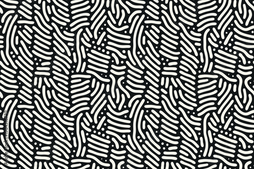 Vector seamless pattern. Free form organic shapes. Stylish structure of natural spots. Hand drawn abstract background. Can be used as swatch in Adobe Illustrator. Monochrome confused print.