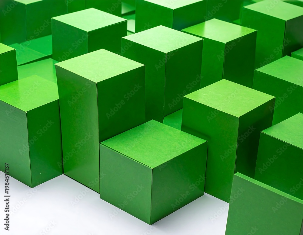 Fototapeta premium Green Wooden Blocks.