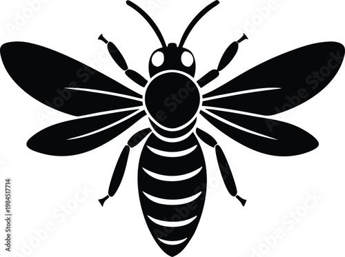 Honey bee flying insect emblem