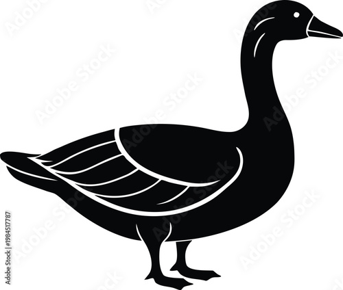 Goose standing side view silhouette icon