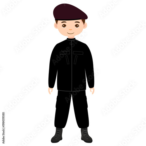 Male Prison Officer Kemenkumham Standing Formal Pose PDL Uniform