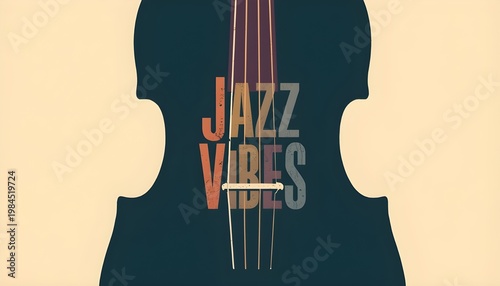 A stylized illustration of a cello with the words 'Jazz Vibes' superimposed over it