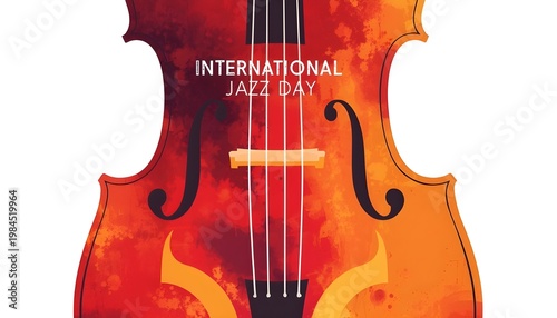 A vibrant violin celebrating International Jazz Day with a beautiful design