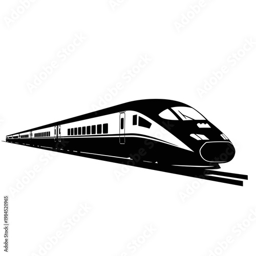 High-Speed Train Silhouette - Modern Rail Transport Illustration.