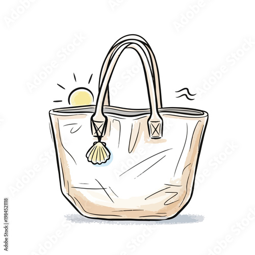 Beach Tote Bag on Sunlit Day
