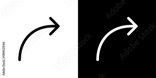 右上向きカーブ矢印 細め (ベクター)