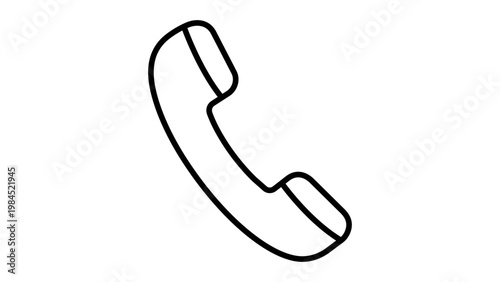 Cuadro en lienzo Minimalist Phone Receiver Vector Icon with Editable Stroke