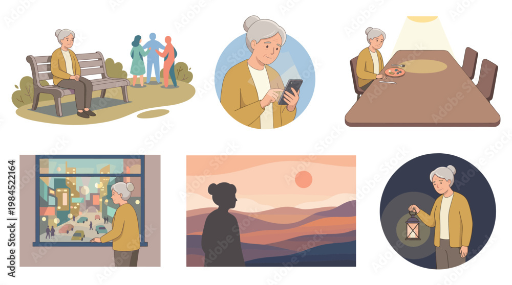 Fototapeta premium Elderly person coping with stress through therapy and support