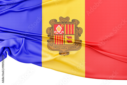 Andorra flag fluttering representing pride and national identity. 3d render