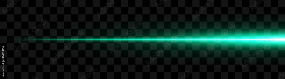 Fototapeta premium Abstract horizontal light beam with smooth glow and gradient fade, isolated on transparent background for overlay, visual effects and modern design compositions