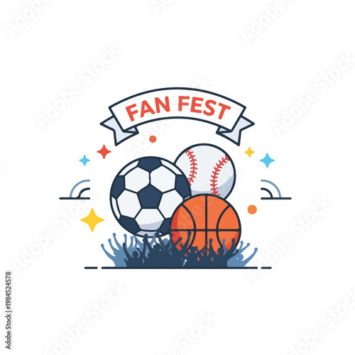 Fan Fest Sports Balls Event Banner