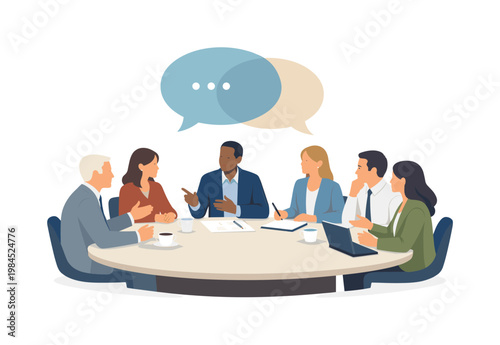 A public policy discussion where participants exchange ideas and perspectives during a structured meeting, illustrating communication, negotiation, and civic engagement