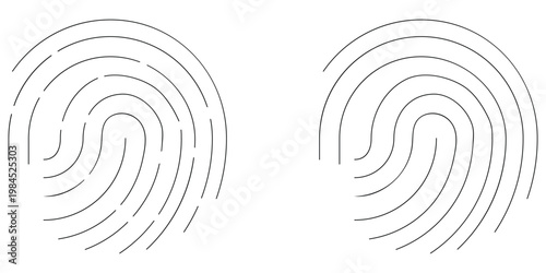biometric fingerprint scan security icon set