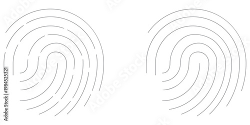 biometric fingerprint scan security icon set