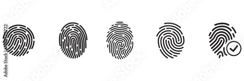 Image of a vector fingerprint icon with a checkmark symbol representing verification