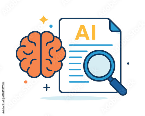 Algorithm transparency and explainable AI focused on making automated decisions understandable and trustworthy for users and businesses, a simplified brain combined with