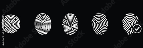 Fingerprint icon outline vector set. icon vector isolated on white background. EPS 10