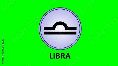 Libra zodiac scales animated on chroma key