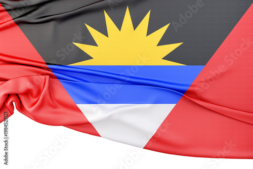 Antigua and Barbuda flag representing national identity. 3d render