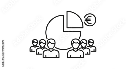 Business Finance People Pie Chart Euro Symbol.