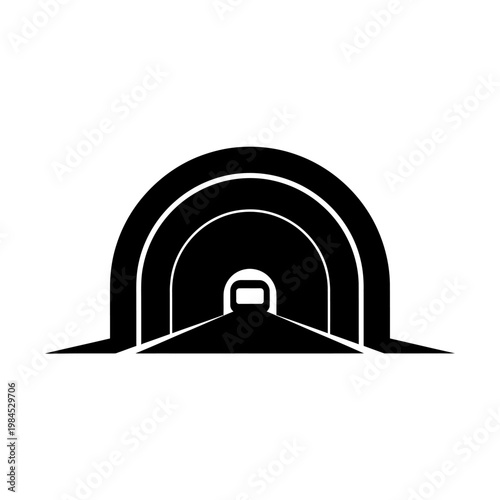 Abstract Tunnel Icon Illustration with Perspective and Depth.