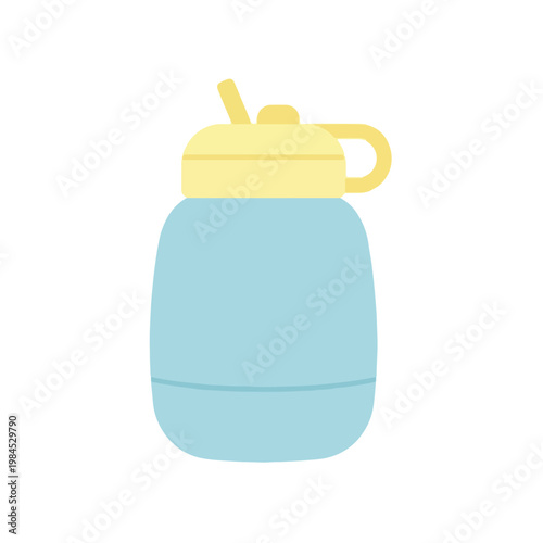 Cute Plump Reusable Water Bottle Tumbler Icon Vector