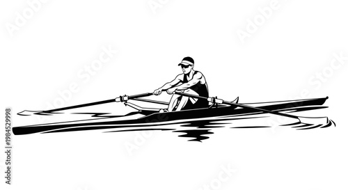 rowing, athlete in boat