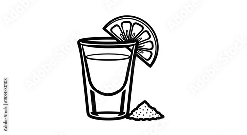 Salted shot glass with lemon