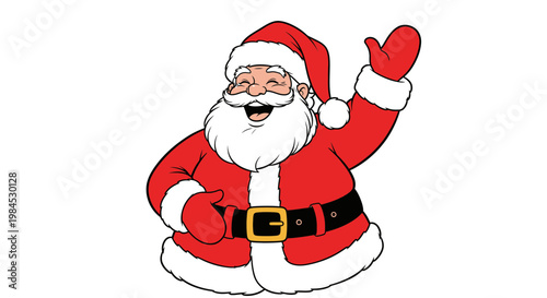 santa claus cartoon character waving hand