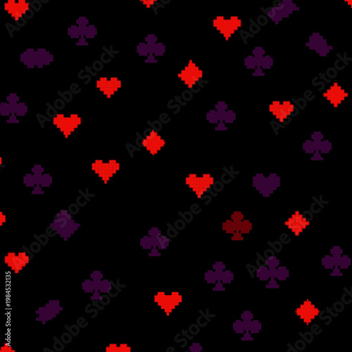 Colorful playing card suits pattern.