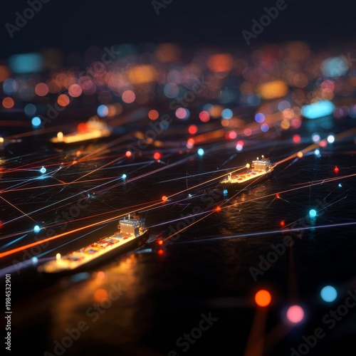 In limbo: oil tankers caught between crisis and resolution. Digital web. Vivid horizon: tankers await amidst iran's energy crisis. Artificial intelligence. Digital intelligence.