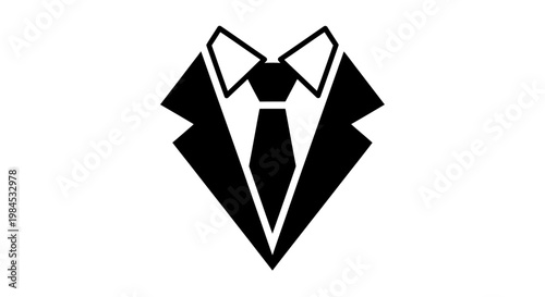 Elegant Black Suit Icon on White Background Representing Business and Formal Attire