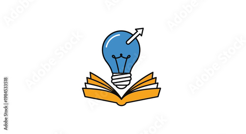 Illustration depicting the concept of knowledge, idea generation, and intellectual growth