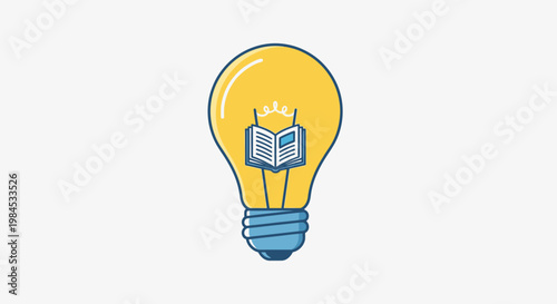 Illustration depicting the concept of knowledge, learning, and enlightenment through reading