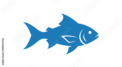 Blue fish logo illustration on white background, suitable for diverse creative applications