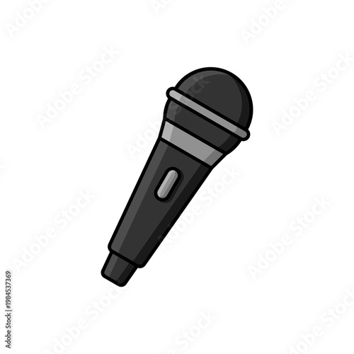 Microphone Vector Icon Illustration On Isolated Background.