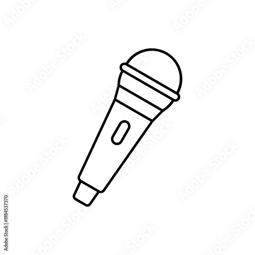 Microphone Vector Icon Illustration On Isolated Background.
