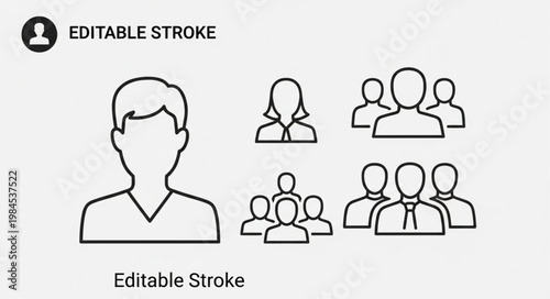 Group of People Icons Representing Community and Teamwork.