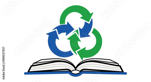 Recycling concepts and knowledge combined in a colorful illustrative depiction, concept book