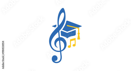 Musical Academy Logo Illustrating Education and Sound in a Symbolic and Creative Manner