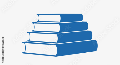 Stylized graphic of stacked books representing education, learning and knowledge