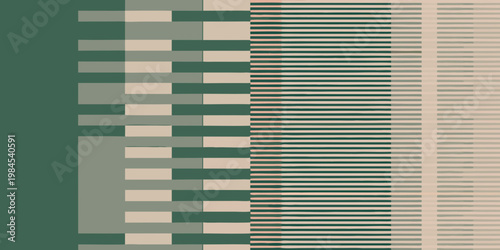 Abstract geometric pattern with varying shades of green and beige