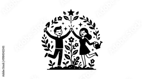 Happy People Celebrating Growth and Success