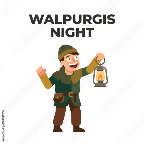 Vector of a man celebrating Walpurgis Night 4