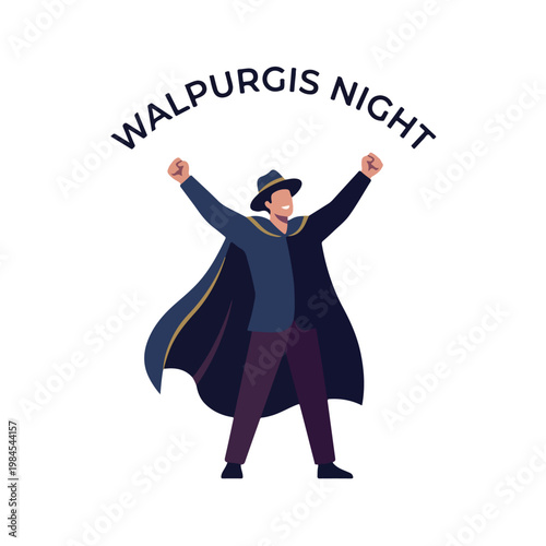 Vector of a man celebrating Walpurgis Night 3