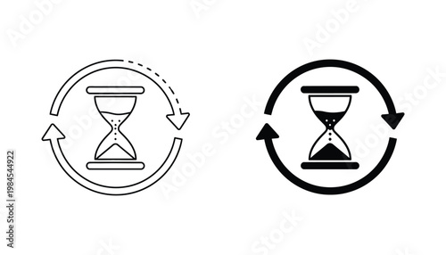hourglass cycle arrows business concept